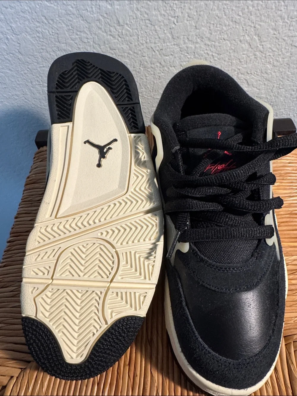Jordan Low-Top Sneakers in Black, Cream with Red Jumpman